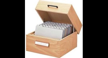 HAN 506 Kaartenbak Natuurlijk hout Aantal kaarten (max.): 900 kaarten DIN A6 liggend Met metaalsteun, Wegklapbaar dekse