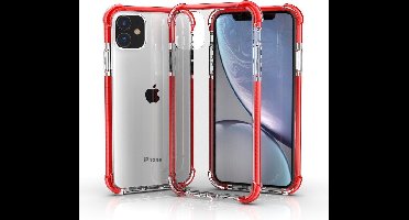 iPhone 11 / iPhone XR bumper case TPU + acryl - transparant rood