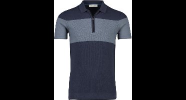 Cast Iron polo donkerblauw met rits