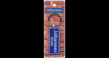 Paper Dreams Sleutelhanger Straatnaam Johannes 9 Cm Staal Blauw
