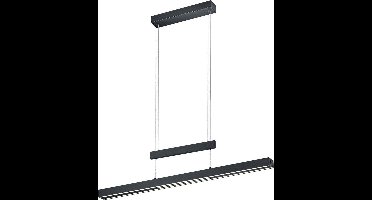 TRIO TRAJAN - Hanglamp - Zwart mat - incl. 1x SMD 45W - Hoogte en lengte verstelbaar - Touch dimmer - Traploos instelbare lichtkleur - Verlichting omhoog en omlaag