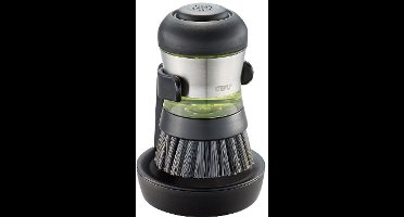 Afwasborstel met Zeepdispenser en Afdruiprekje, 50 ML, 8 cm, Hervulbaar, Kunststof, RVS - GEFU | SWIFT