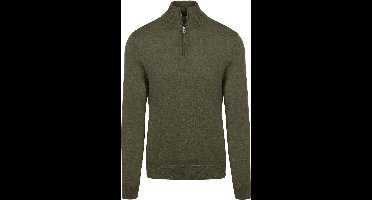 King Essentials The Michael Half Zip Pull Army Merino Groen - Maat M - Heren - Pullovers