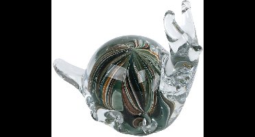Sculptuur slak decoratie glas multicolor 12,5x6,5x9,5cm speelgoed.