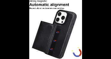 TUNIQ telefoonhoesje voor Apple iPhone 16 Pro - Afneembare pasjeshouder - Zwart