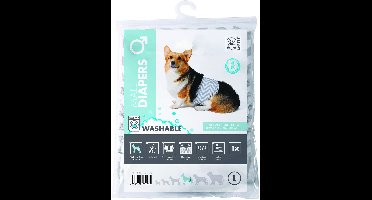 Mpets Wasbare Luier - Training & Gedrag - 26x28x6 cm Wit Grijs Voor Reuen L