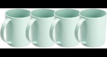 Plasticforte onbreekbare Drinkbekers - 6x - kunststof - 350 ml - mintgroen - kinderen - camping - mokken