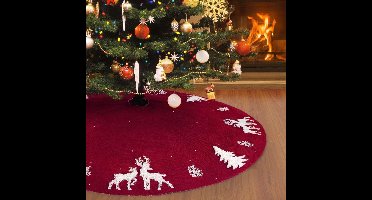 Smoakez - Rode Kerstboom Rok 90 cm - 3D Elk Boom - Voetbedekking - Feestdecoraties - Sfeervolle Kerstdecoratie