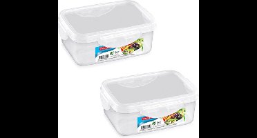 PlasticForte Vershoudbakje - 4x stuks - voor vriezer en magnetron - 600 ml - kunststof