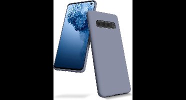 Hoesje Geschikt Voor Samsung Galaxy S10 Plus Hoesje - Fluweelzachte Microvezel Siliconen Back Cover – Grijs