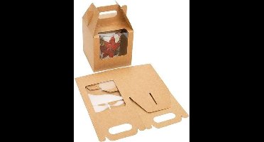 Kraftdoosjes Met Handvat En Venster 10.2x10.2x10.2 cm (25 stuks)
