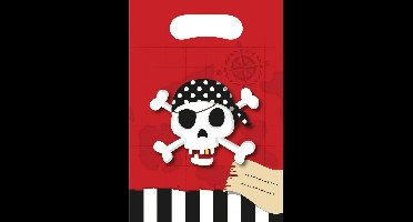 PROCOS - 6 piraten schatkaart cadeauzakken - Decoratie > Animatie- en knutselproducten