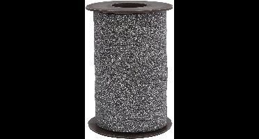 Cadeaulint b: 10 mm zwart glitter 100m