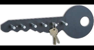 Sleutelrek zwart voor 6 sleutels 35 cm - Huisbenodigdheden - Sleutels ophangen - Sleutelrekjes - Decoratief sleutelrek