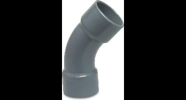 Mega Bocht 45° PVC-U 75 mm lijmmof 16bar grijs type handgevormd