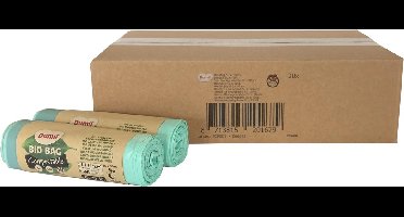 Biozakken 5 liter groen 35x37 cm | Doos 200 stuks | 20 rol à 10 zakken