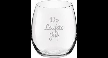 Gegraveerde Drinkglas 39cl De Leafste Juf