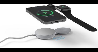 Magnetisch Duo Wireless Charging Pad - airpods draadloos Pad - Magnetisch Duo charger voor Geschikt voor Watch 7/6/5/4/3/2, Geschikt voor iPhone 14 / 14 Pro Max draadloze Oplader Geschikt voor iPhone 13, 12, Pro, Pro Max, AirPods
