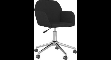vidaXL - Kantoorstoel - draaibaar - stof - zwart