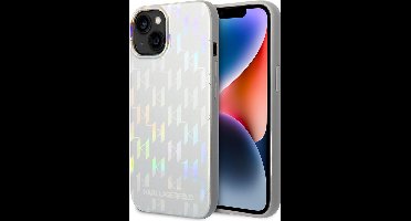 iPhone 14 Plus Backcase hoesje - Karl Lagerfeld - Effen Zilver - TPU (Zacht)
