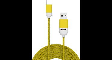 USB-Kabel Type-C, 1,5 meter, Geel - Rubber - Celly | Pantone