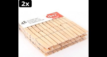 2x Ibex wasknijpers 48 stuks hout
