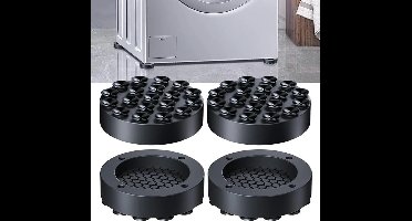 Schokabsorberende pads voor wasmachines, 4 stuks, bodemplaten voor wasmachines, antislipmatten, voetjes voor wasmachines, schokabsorberende pads, antislipmatten voor wasmachines, schokdempers voor wasmachines.