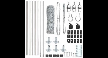 vidaXL - Hekpaal. - Zilverkleurig