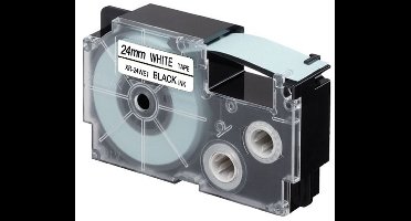 Casio XR-24WE1 Zwart op wit labelprinter-tape