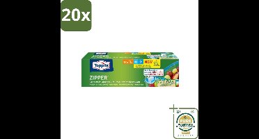 20 x Toppits – Zipper Multifunctionele Zakken – 1 Liter – 12 Zakjes - Grootverpakking - Koffie - Koffiezetapparaat - Koffiezetapparaat Met Automatische Functie