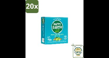 20 x Happy Earth – Shower Bar – 100% Natuurlijk Cedar Lime – 90 g - Grootverpakking - Shower Bar - Natuurlijke Douchegel - Ceder En Limoen - 100% Natuurlijke Ingrediënten - Vegan
