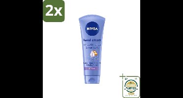 NIVEA - Handcrème - Zachte Handen & Nagelverzorging - Natuurlijke Macadamia & Lotusbloem - 100 ml - Voordeelverpakking - 2 stuks - Nagelverzorging - Macadamia olie