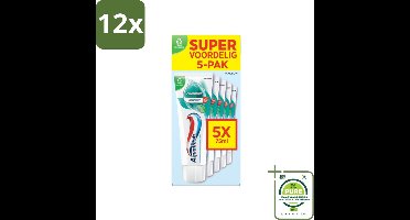 Aquafresh Tandpasta Coolmint - Fris en Beschermend - Voordeelverpakking - 5 tubes - Voordeelverpakking - 12 stuks - Tandpasta - Tandenpoetsen