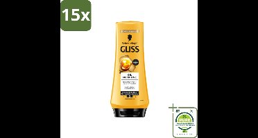 15 x Gliss - Hair Repair - Conditioner Oil Nutritive voor Intensieve Voeding - 200 ml - Grootverpakking - Haar Conditioner - Voedende Conditioner - Droog Haar - Beschadigd Haar - Gliss Conditioner