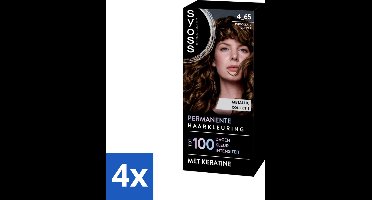 SYOSS - Permanent Coloration 4-65 - Haarverf - Permanente Haarkleuring - Chocolate Copper - Grijsdekking - Voordeelverpakking - 4 stuks