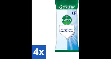 Dettol - Reinigingsdoekjes Cleanser - Krachtige Hygiëne - Zonder Bleek - 72 Doekjes - Voordeelverpakking - 4 stuks