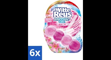 6 x Witte Reus - Toiletblok Brilliant Gel - Spring Rain - 1 Toiletblok - Toiletblok - Toiletreiniger - Gel Toiletblok - Frisse Geur - Lentegeur