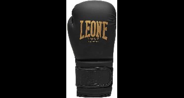 Leone1947 Black&gold Leer Kunstmatige Bokshandschoenen Zwart 16 Oz