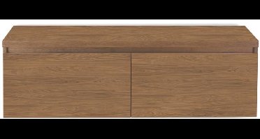 Frozen Badmeubelset 140 cm - Greeplijst in Kleur - Inclusief Wastafelbovenblad Honey