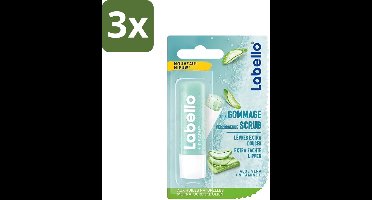 Labello - Verzorgende Lipscrub - Aloe Vera - Exfoliërend & Hydraterend - 4.8 g - Bulkverpakking - 3 stuks