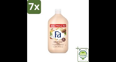 7 x Fa - Cream & Oil Cacao - Bad- & Douchegel - Cacaoboter Met Kokosolie - 750 ml - Grootverpakking - Badgel - Douchegel - Cacaoboter - Kokosolie - Verzorging