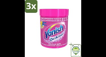 3 x Vanish Oxi Action - Veilige Kleur - Vlekkenverwijderaar Poeder - Zonder Bleek - Gekleurde Was - 550 Gram - Grootverpakking - Vlekkenverwijderaar - Kleurveilig - Waspoeder - Gekleurde Was - Vlekken Verwijderen