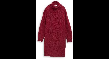 Tom Tailor - Losvallende gebreide jurk - Maat 44 - rumba red melange