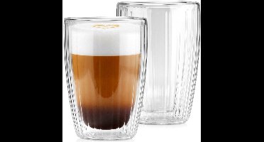 Thermische Glazen met Dubbele Wand voor Koffie en Thee 350 ml 2 stuks - Koffieglazen - Theeglazen - Glazen - Dubbelwandig