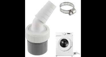 Afvoeradapter voor wasmachines - 1 1/4 inch aansluiting voor buis Ø 40 mm, ingang Ø 18-24 mm, met slangklem