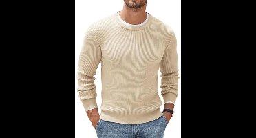 COOFANDY Heren ronde hals pullover basic gebreide trui fijn gebreid business trui mannen ribbed sweater trui wintertrui