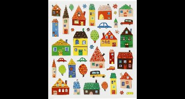 Stickers Stadsleven - Stad & Auto Stickers - Zelfklevende Thema Stickervellen - DIY Knutselen - Voertuigen & Hobbydecoratie - 15x16,5 cm