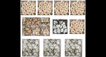 Houten Figuren voor Knutselen en Decoratie – 20-50 mm – Zelfklevende Houten Stickers – Assortiment van 10 Dozen met 60 Stuks per Doos – Geschikt voor DIY Projecten