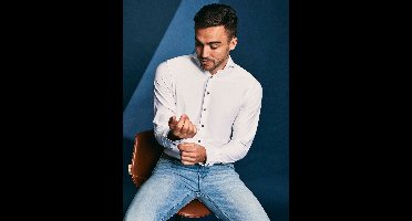 Suitable Herringbone Overhemd Wit - Maat 39 - Heren - Overhemden Formeel