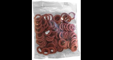 Riko Zakje A 100 Stuks Fiber Pakkingsringen Rood 1/2'' 18X11X2
